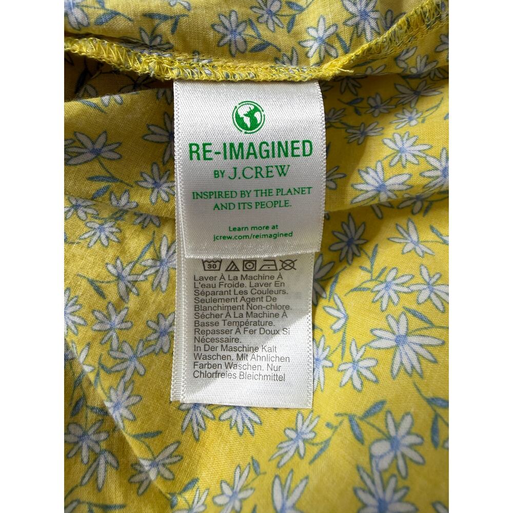 J.Crew Yellow Spring Top Flutter Sleeve Cotton XL Cottagecore - Picture 5 of 6